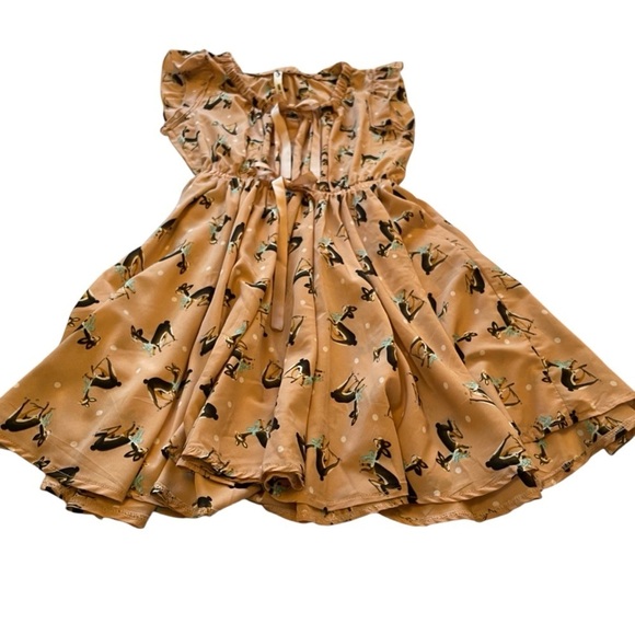 MUSS cute Deer Print-A Line-Circle Skirt-Size Small-Button up-White Dots - Picture 8 of 14